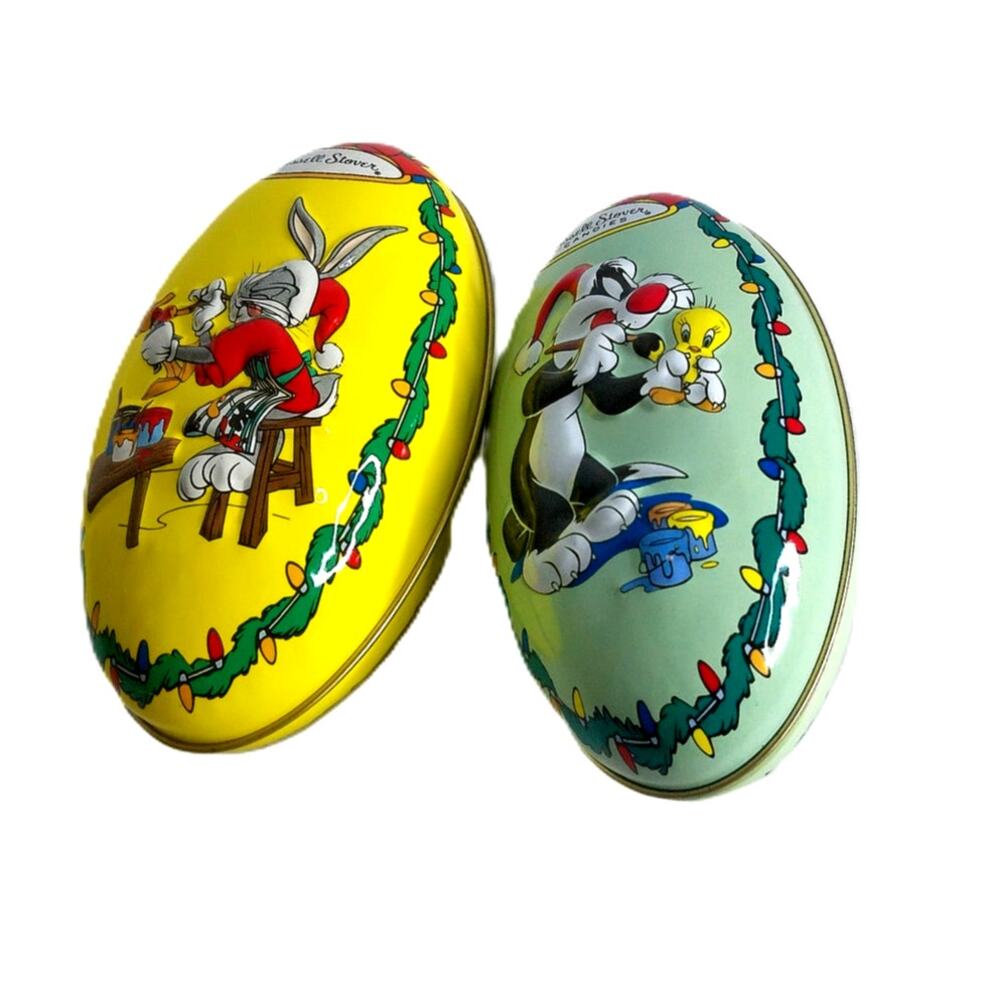 Vintage Russell Stover Looney Tunes Ornaments Bugs Bunny Sylvester Set of 2